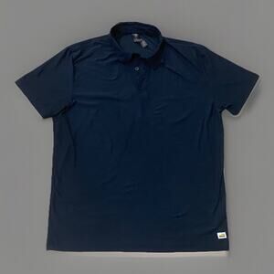 Vuori Strato Tech Stretch Polo Shirt Men's M Navy Dark Short Sleeve Medium EUC